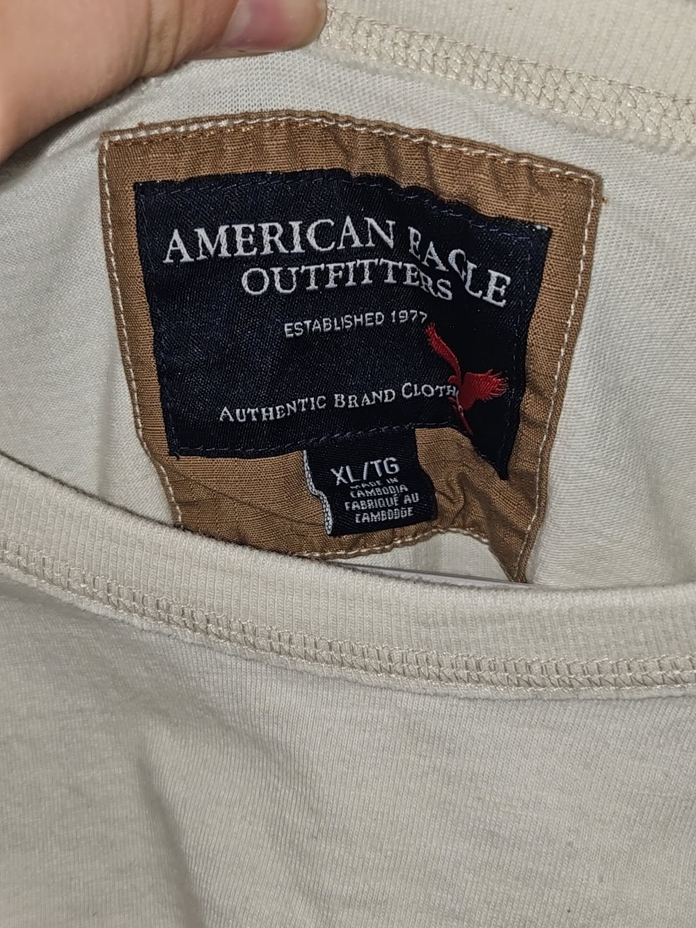 American Eagle Outfitters Men’s Crewneck Sweater - Cream